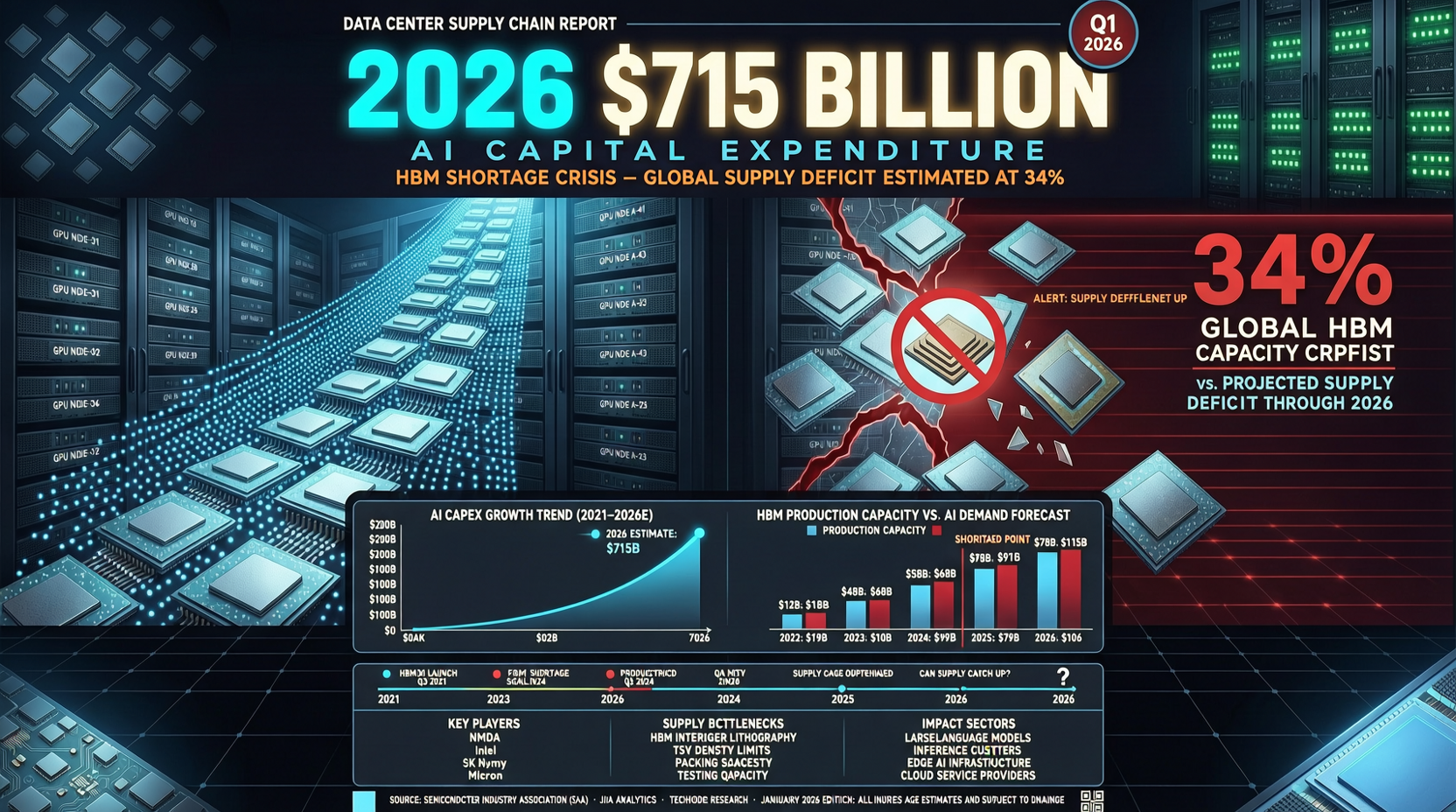 2026 AI 资本支出飙升至7150亿美元，HBM 芯片供应已卖到断货