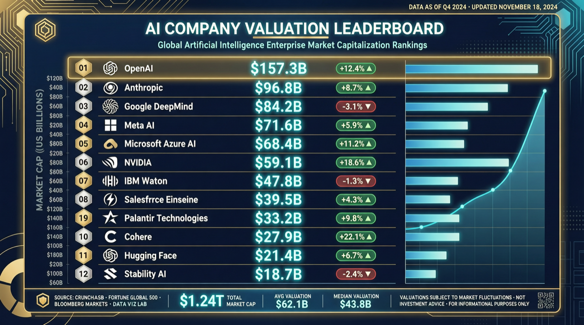 AI Company Valuation Rankings May 2026: Anthropic Tops at $900B, DeepSeek at $45B Enters Top Six