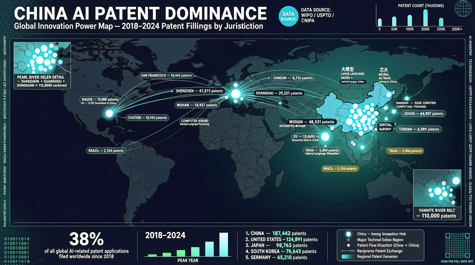 中国拥有全球 60% AI 专利、2/3 机器人专利，创新版图正在重塑