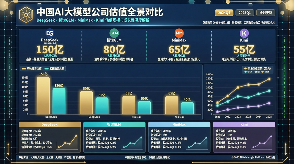 China AI Valuation Landscape: DeepSeek $40B, Zhipu $50B, Kimi $20B Heading to HK IPO