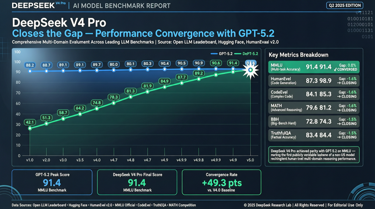 DeepSeek V4 Pro Matches GPT-5.2 on FoodTruck Bench: US-China Frontier Gap Shrinks to 10 Weeks