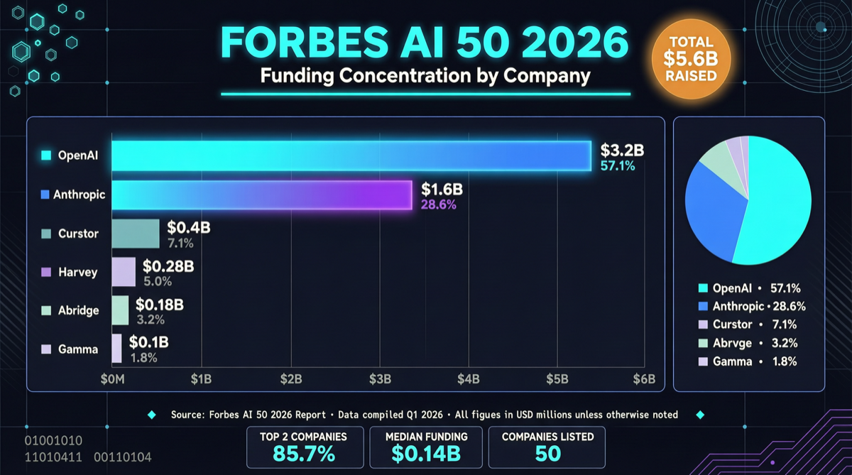 Forbes AI 50 2026 Revealed: $305.6B Total Funding with OpenAI and Anthropic Claiming 80%, But the Real Opportunity Hides in the Next Tier