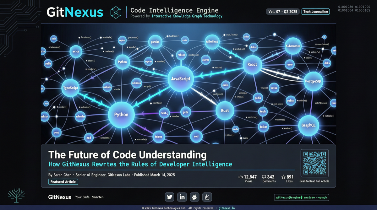GitNexus: Zero-Server Code Intelligence Engine, Knowledge Graph + Graph RAG in Browser