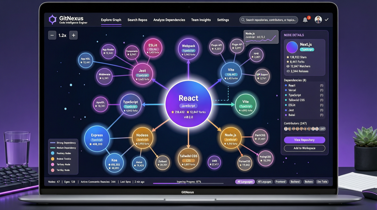GitNexus: Browser-Based Code Knowledge Graph with Zero-Server Graph RAG Agent
