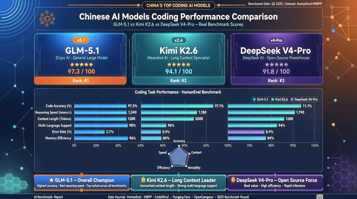 GLM-5.1 vs Kimi K2.6 vs DeepSeek V4-Pro: Community Developer Coding Model Rankings