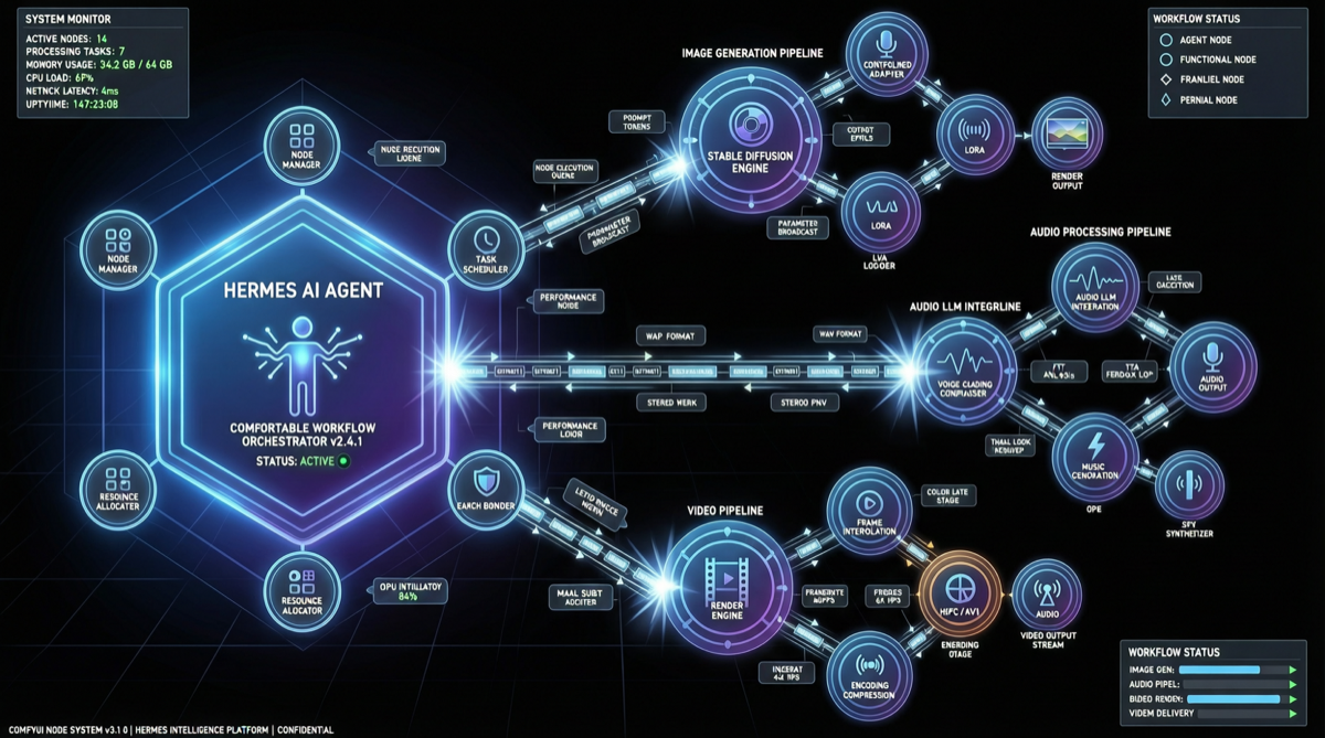 Hermes Agent Integrates ComfyUI: AI Agents Take Over Creative Workflows