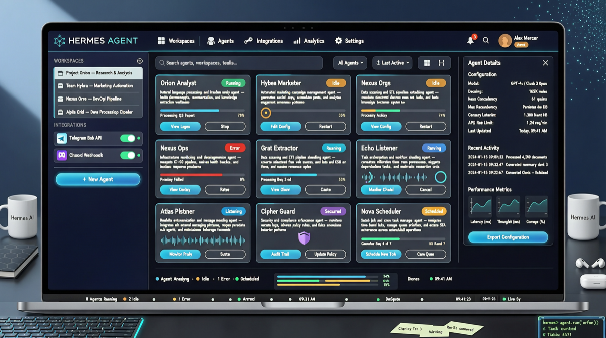Hermes Agent Desktop App Launches: Multi-Agent Virtual Workspace with Telegram/Discord Integration