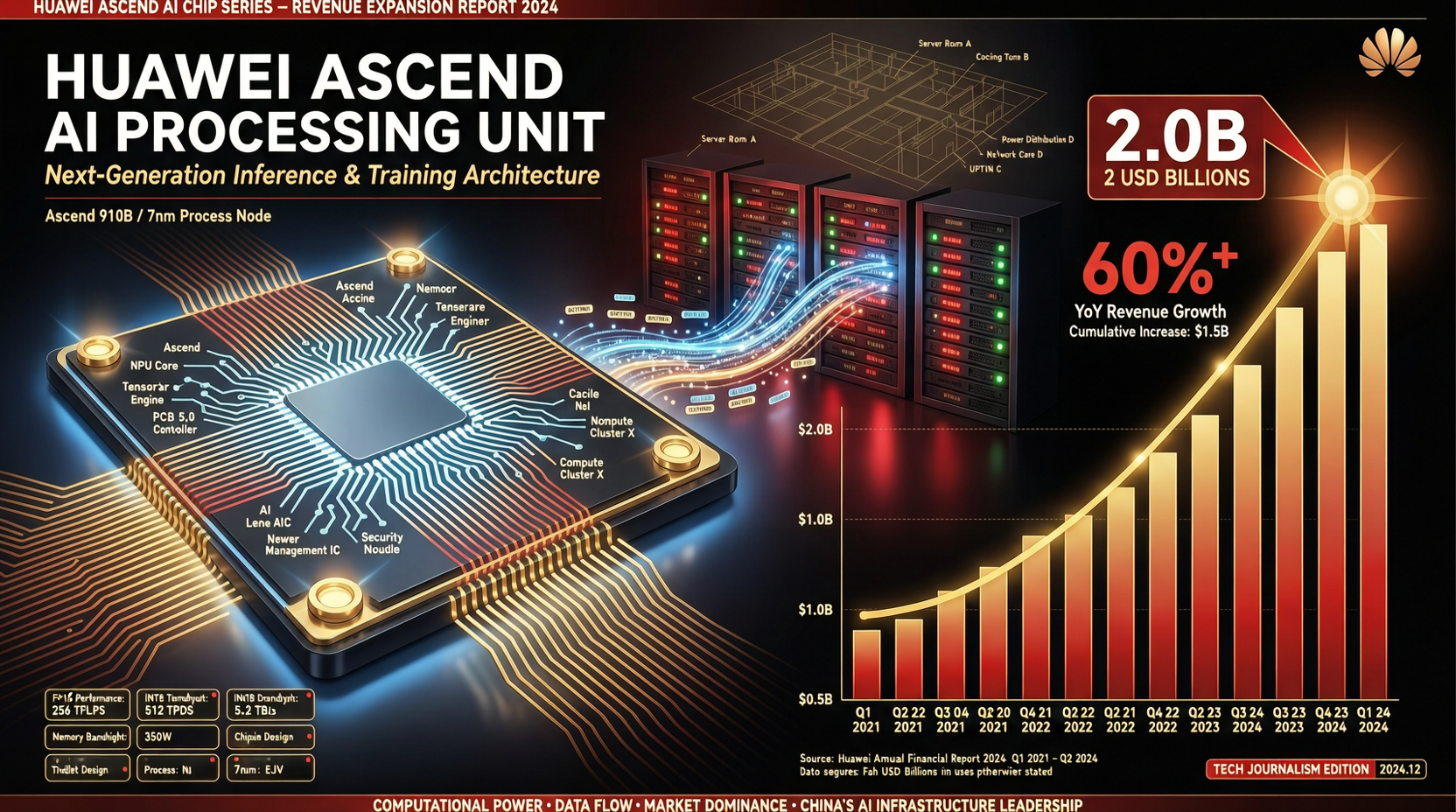Huawei Ascend AI Chip Revenue Expected to Surge 60% This Year, Hitting $12 Billion