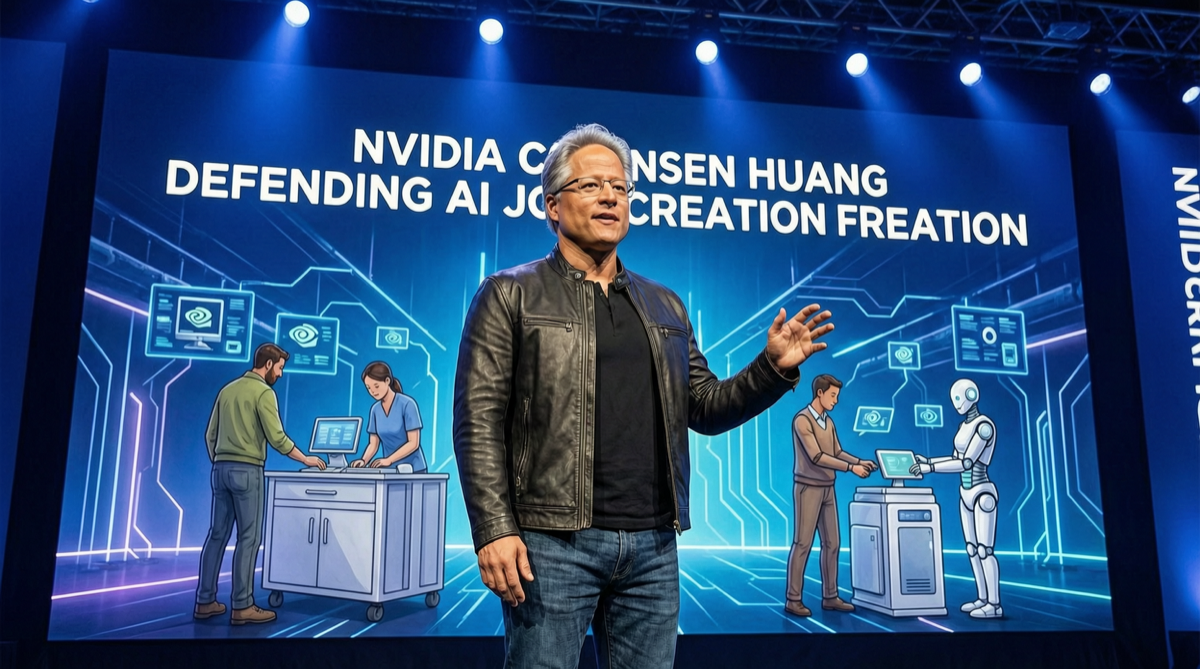 Jensen Huang Pushes Back on AI Job Loss Claims: AI Has Created 500K+ Jobs, Panic Is Overblown