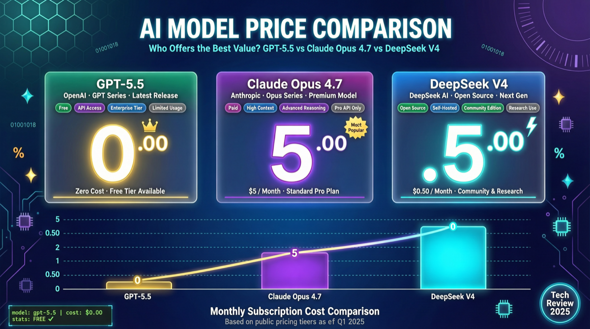 April 2026 AI Model Price War: GPT-5.5 Most Expensive at $30/M, DeepSeek V4 Under $3.50