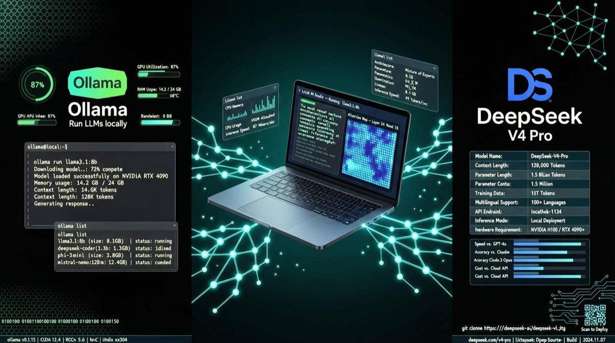 Ollama Officially Supports DeepSeek-V4-Pro: 1M Context Local Deployment, One-Click Access to Claude Code and OpenClaw