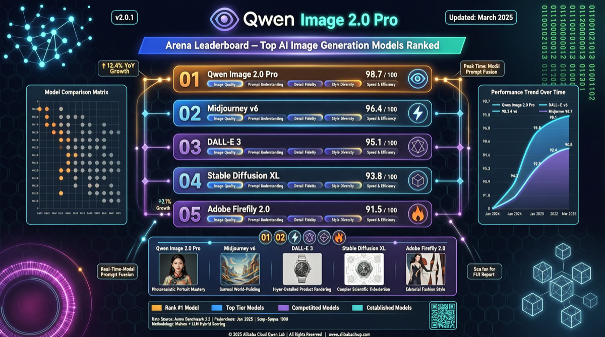 Qwen Image 2.0 Pro Cracks Arena Text-to-Image Top 10, Alibaba Multimodal Push Gains Ground
