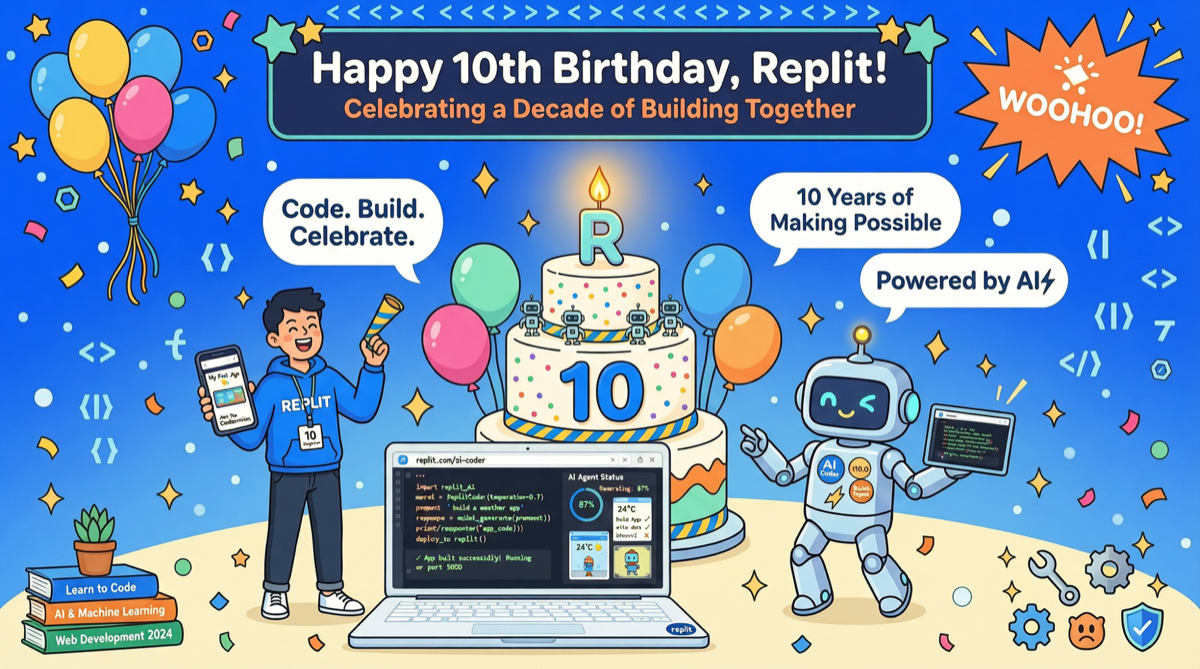 Replit 10th Anniversary: Agent Free for 24 Hours + $100K Buildathon, A Landmark Event in AI Coding Democratization