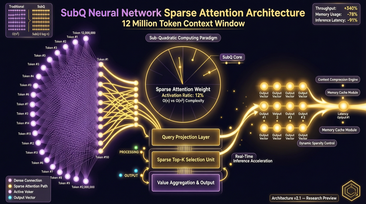 SubQ: 12M Token Context Window, Sparse Attention Architecture Makes Transformers No Longer the Only Choice