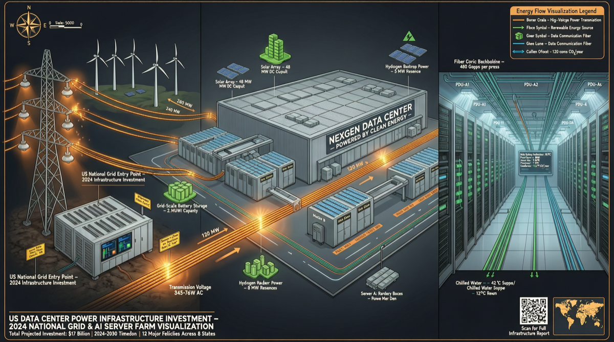 US Data Center Power Investment Expected to Triple by 2030, Data Centers to Account for 40%